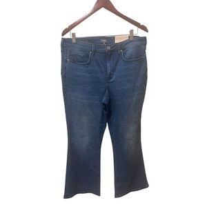NYDJ Flare Lift x Tuck Technology Dark Wash Stretch High Rise Jeans sz 14W NWT